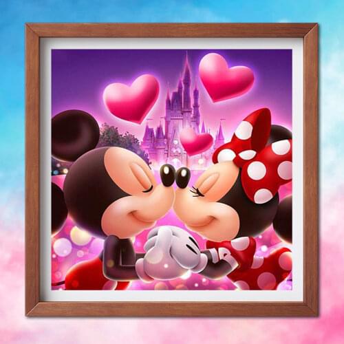 DIY Diamond Painting Cross Stitch Disney Mouse Lovers Full Diamond Round Diamond Embroidery Mosaic Minnie Mickey Gift