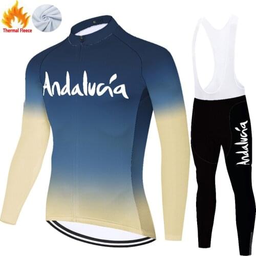 Andalucia Winter Thermal Fleece Jersey Abbigliamento Mallots Hombre Maillot Cyclisme New 2021 Ciclismo Masculino Ropa Ciclismo