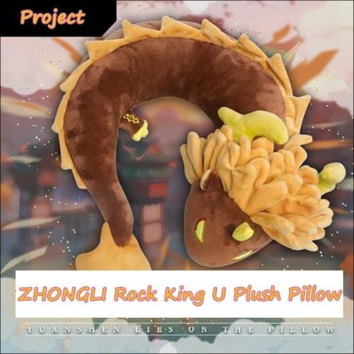 Anime Plush Doll Game Genshin Impact Cosplay Accessories Project Zhongli Rock King Devil Dragon Pillow Hutao Ghost U-Shaped Toys