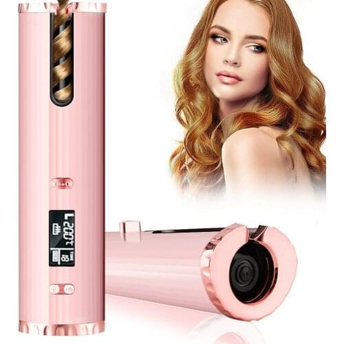 Automatic New Hair Curler Ceramic Wireless Curling Iron Hair Waver Tongs Beach Waves Iron Curling Wand Air Curler USB Cordless