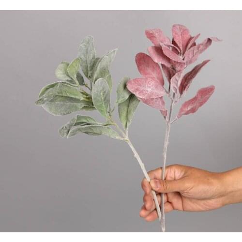 Velvet Simulated Green Planting Simulation Lemon Leaf Artificial Red Green Plants