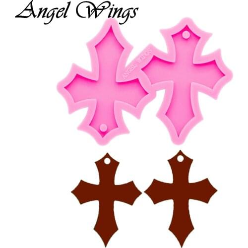 Shiny Cross Earrings Silicone Epoxy Resin Molds Decorative Craft DIY Mold Women Trinket Fashion Jewelry DY0321