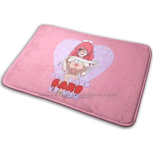 Menhera Nurse Mat Rug Carpet Anti-Slip Bedroom Entrance Door Mat Menhera Yami Kawaii Kawaii Cute Pastel Pink Aesthetic Anime
