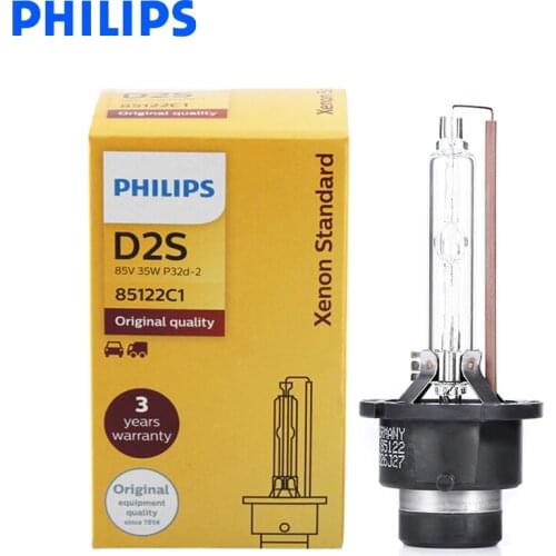 Philips D2S HID 85122C1 35W Xenon Standard Head Lamp 4200K Bright White Light Auto Original Bulb ECE Approve 100% Authentic, 1X