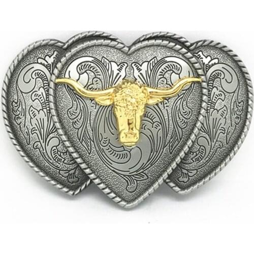 Mens metal heart love Belt Buckle vintage punk eagle cow flower Buckles male female belt waistband diy decoration accessories