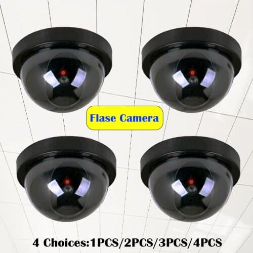 Mini Dome Analog Security Camera Anti-theft camera Fake Camera Simulation Virtual Monitor With Red Strobe Light for home Company