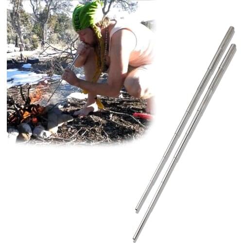 Stainless Steel Blowpipe Pocket Bellow Collapsible Air Blow Stick Campfire Fire Tool Outdoor Bushcraft Camping Hiking Cooking
