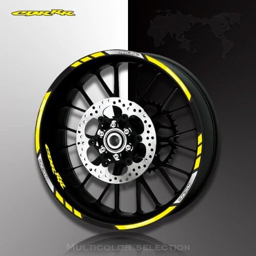 Motorcycle front and rear wheels Edge Outer Rim Sticker Reflective Stripe Wheel Decals For Honda CBR RR