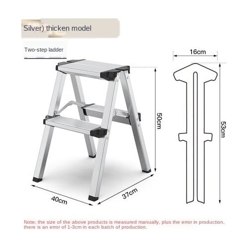 50CM Herringbone Ladder Home Folding Ladder Multifunctional Two Step Stairs Mobile Portable Outdoor Project Step Stool