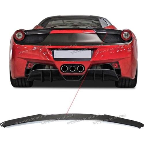 For Ferrari 458 V Style Carbon Fiber Rear Spoiler Body Kits Auto Refit Rear Wing For 458 Car Styling