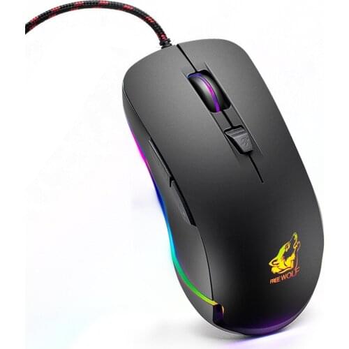 V6 macro definition mouse mechanical Internet cafe gaming mouse 4000DPI three-color RGB breathing light competitive gaming mouse