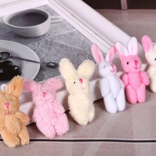 1PC Plush Stuffed Toy Doll Mini Plush Toys 6CM Joint Rabbit Little Soft Plush Stuffed Cute Pendant Decor Plush Toys for Children