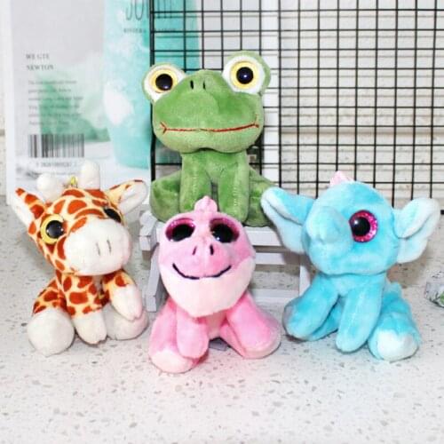 10PCS 10cm Animal Car Decoration Bag Plush Mini Pendant Keychain Doll Ring Toy