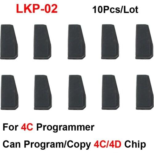 10Pcs/Lot LKP-02 Car Key Blank Chip for 4C Programmer Can Program/Copy 4C/4D Chip