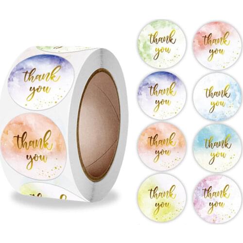 100-500pcs Watercolor Designs Thank You Stickers Seal Labels for Small Business Floral Designers Artist Decorate Party Stickers