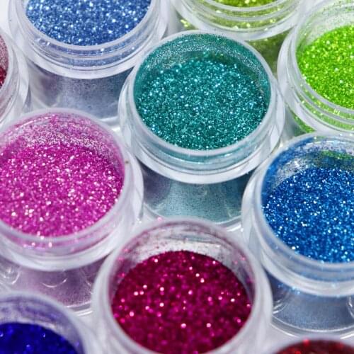16Boxes 0.2mm Nail Glitter Powder Flakes Dust Sparkly Sequins Chrome Pigment For Manicure Polish France Charm Nail Art Supplies