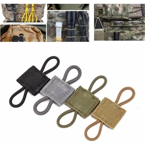 2PCS Tactical MOLLE Elastic Molle Ribbon Buckle Tactical Binding Retainer For PTT Antenna Stick Pipe