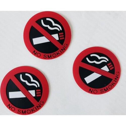 3PCS Car Stickers PET Reflective Material No smoking car stickers Angry Cigarette Personality Indoor Stickers Car Decoration