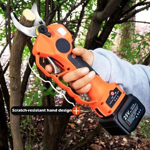 40MM 3 Batteries Pro Electric Pruning Shears Pruner Trimmer Cutter Tree Garden Branch US/EU Plug