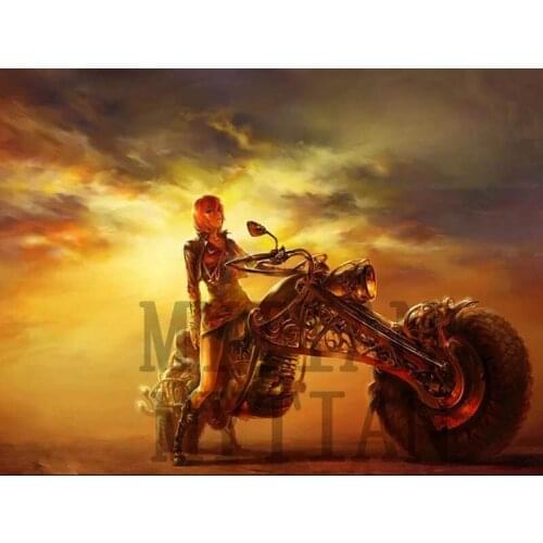 Diamond Painting full square/Round Drill Motorcycle Girl 3d Diy Diamond Embroidery Mosaic Rhinestone picture art home decor