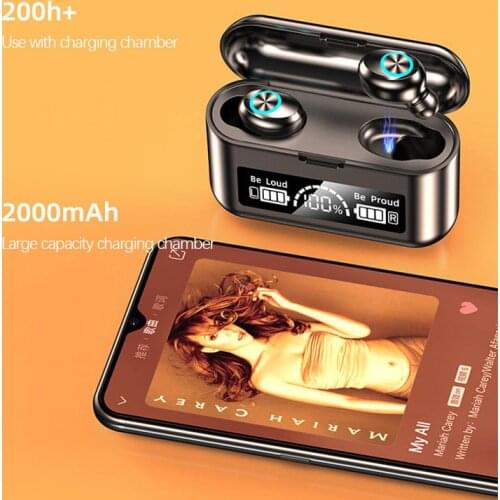 TWS Wireless Headphones 2000Mah Charging Box Sports Waterproof Earbuds Bluetooth-compatible 5.2 Earphone Headset With Microphone