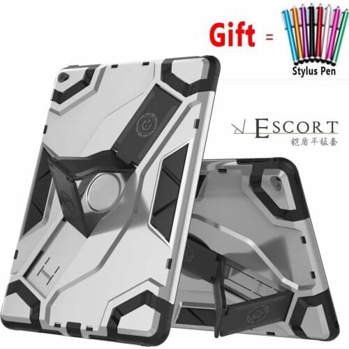 Armor Shockproof Protective Case For iPad6 iPad 6 9.7 inch Silicone TPU + PC Holder Cover Shell For iPad Air2 Air 2 case +Pen
