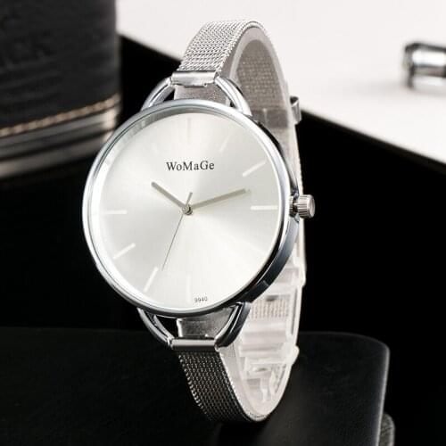 Womage Watches Women Wristwatches Casual Ladies Watches Big Dial Analog Quartz Mesh Watches Women montre femme horloges vrouwen