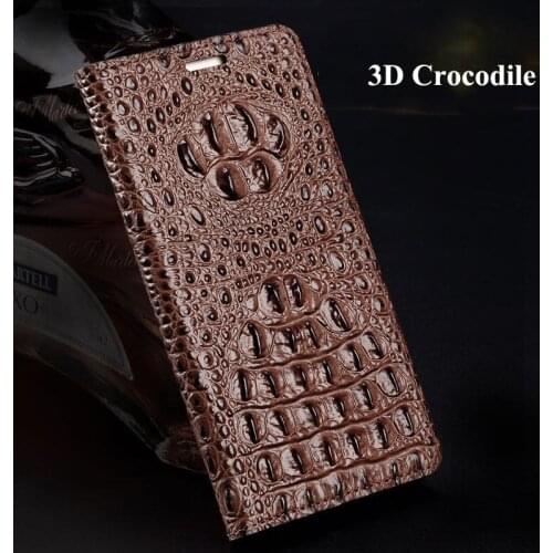 Genuine Leather Case for Samsung Galaxy Note 20 Ultra 10 Plus 9 S20 S10 S9 A90 A70 Cowhide 3D Crocodile Pattern Flip Stand Cover