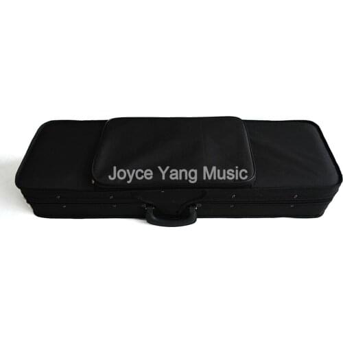 Black Rectangle Oxford Fabric Violin Case with Cushion Lining For 1/8 1/4 1/2 3/4 4/4 Violin Hand Carry Case Strap