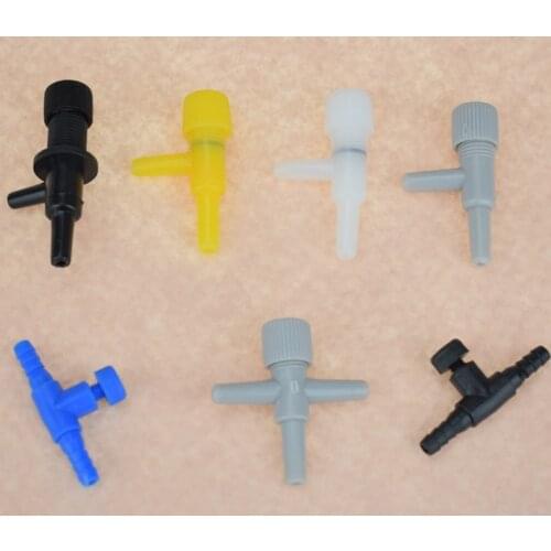Colorful Adjustable Air Pump Switch Valve 2/3 Ways For 4*6mm Hose Fish Tank Aquarium Air Pump Accessories 10pcs/lot