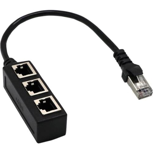 Ethernet Network RJ45 1 Male to 3 Female Connector Splitter Converter Cable Ethernet Network RJ-45 Converter Cable