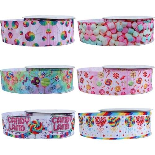 FLRA Ribbon (50 yards/lot) Flora Ribbons 38MM colorful candy printed grosgrain ribbon for gift packing