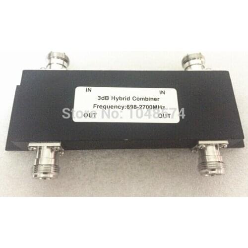 4G 698-2700Mhz 2 in 2 out Hybrid Combiner 3dB Hybrid Coupler with N female connector