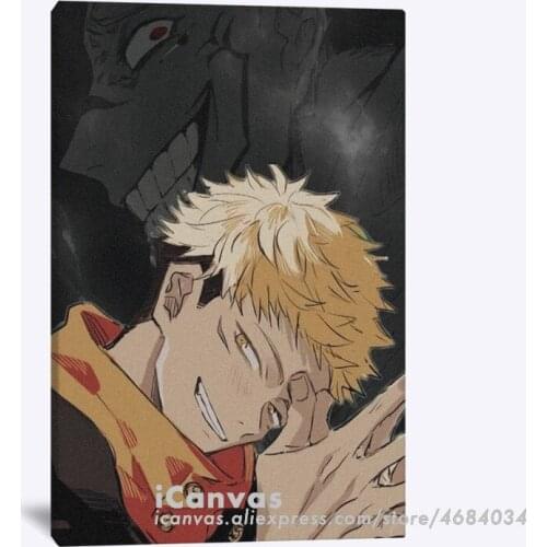 Yuji Itadori Jujutsu Kaisen Sukuna Anime Decoration Prints Canvas Home Decor Dorm Living Room Bedroom Poster Painting Wall Art