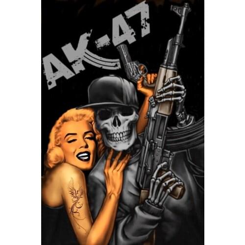 JMINE Div 5D Skull AK-47 Gun Marilyn Monroe Full Diamond Painting cross stitch kits art Portrait 3D paint by diamonds