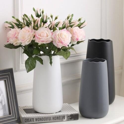 Ceramic Flower Vase Large Nordic Minimalist Modern Art Luxury Vase Creative Table Living Room Jarrones Home Decoration DG50HP
