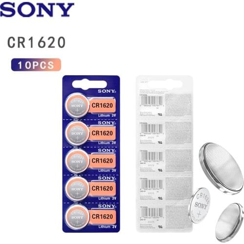 10PCS/lot SONY Original CR1620 Button Cell Battery 3V Lithium Batteries CR 1620 for Watch Remote Toy Computer Calculator Control