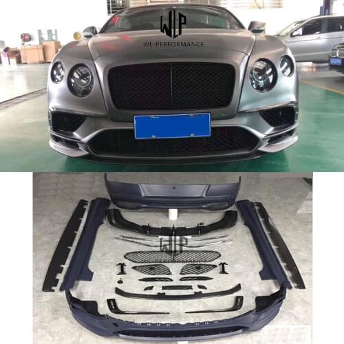PP+CF Car body kit Front bumper lip Rear bumper lip Side skirts grille For Bentley Continental GT Supersport Car styling 14-18