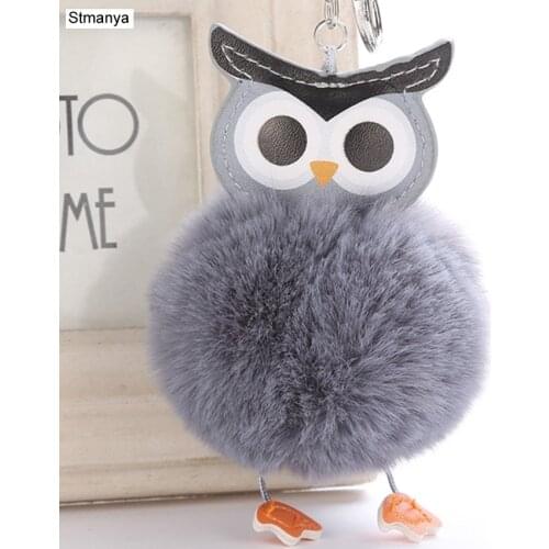 Hot Men Leather Cartoon Cute Owl Pendant High Quality Keychains Business Vintage Accessories New Women Best gift Jewelry K2052