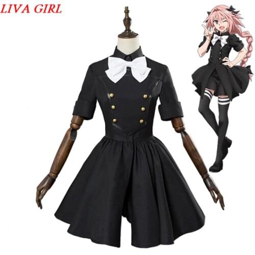 Liva girl Fate Grand Order Apocrypha Rider Astolfo Asutorufo Uniform Dress Coat Outfit Anime Cosplay Costumes Custom Made