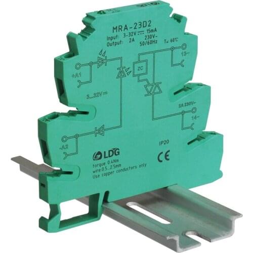 Small MRA-23D2 solid state relay module 2A DC control AC 24V ultra-thin port relay 220V 6.2mm maximum input frequency 25Hz