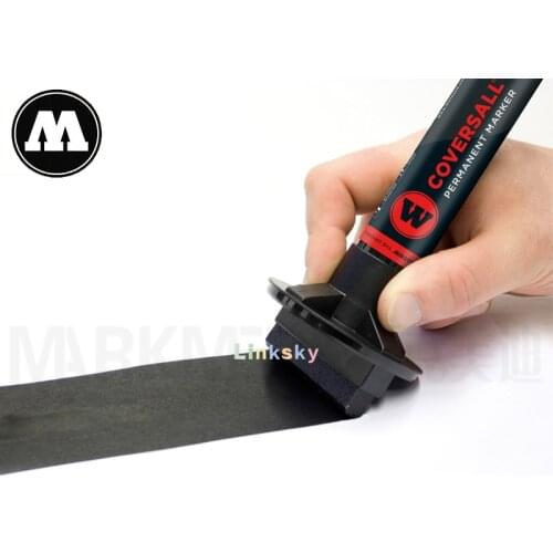 Molotow Cocktail CoversAll Marker, 60mm, Signal Black,100% opaque, 100% buff-resistant,calligraphy pen 2mm,Art supplies