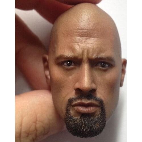 1/6 scale Fast Bald Head Sculpt Muscular man WITTMANN Dwayne Johnson Carving for 12" DIY Action Figure Body