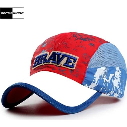 NORTHWOOD Fashion Summer Childrens Baseball Cap Kids Mesh Snapback Hat Breathable Hip Hop Sun Visors For Boy Girls Size 48-52cm