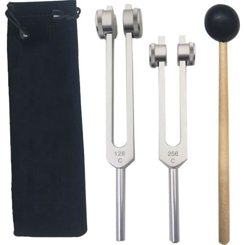Tuning Forks set-C128 Hz and C259 Hz with Bag and Hammer for stress Reliever