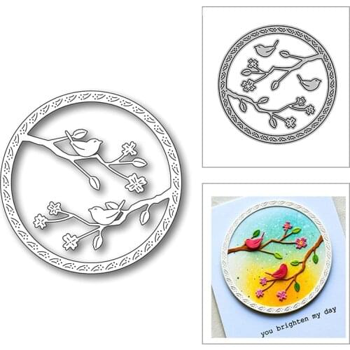 New Bird Branches Flower Circle 2020 Metal Cutting Dies for DIY Scrapbooking Decorative Embossing and Card Making Craft No Stamp