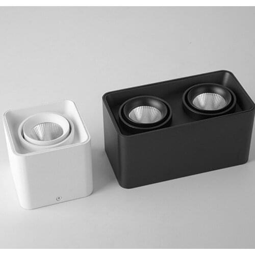 Single-head double-head square COB dimmable LED downlight, 10W, 15W, 20W, 30W, surface mounted LED ceiling light spotlight, AC85