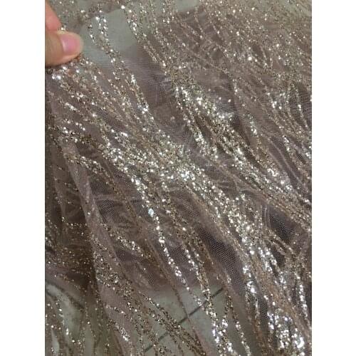 Modern Design Glued glitter sequins BZL-40402 in Tulle Lace French Lace Fabric high quality for Wedding Dress