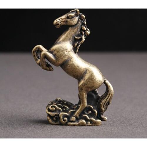 Pure Copper Solid Lucky Running Horse Figurines Miniatures Table Ornament Decoration Antique Bronze Animal Sculpture Crafts Home