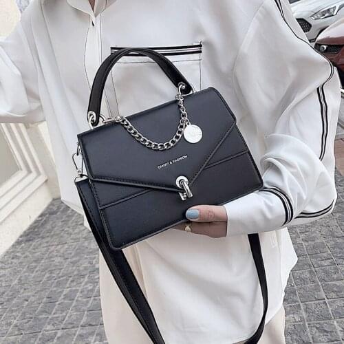Bags for Women Square Messenger Bag 2021 Chains Girls Handbag Casual Wild Lady Shoulder Bag Cross Body Female Bag Black Purses